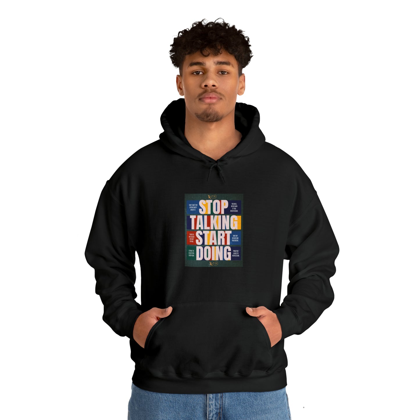 The Stop Talking Start Doing Unisex Heavy Blend™ Hooded Sweatshirt