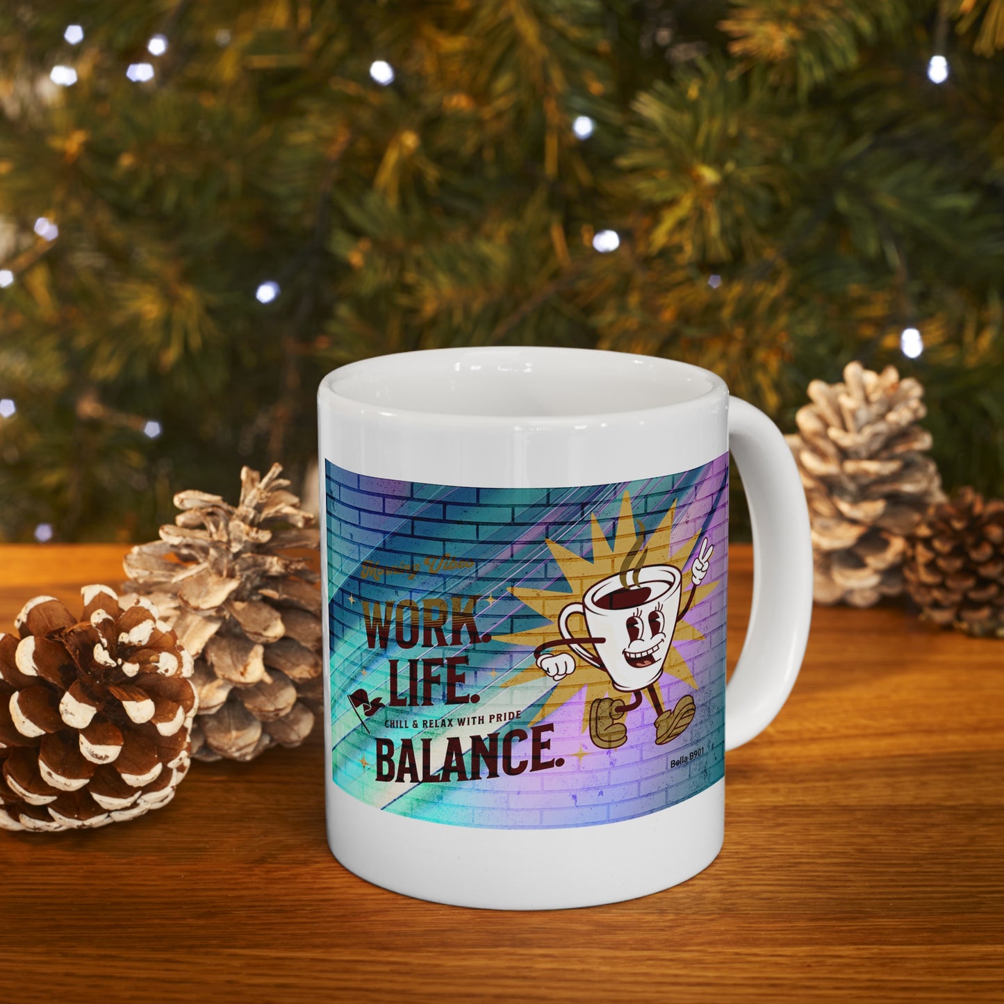 Work. Life. Balance. Ceramic Unique Coffee Mug 11oz