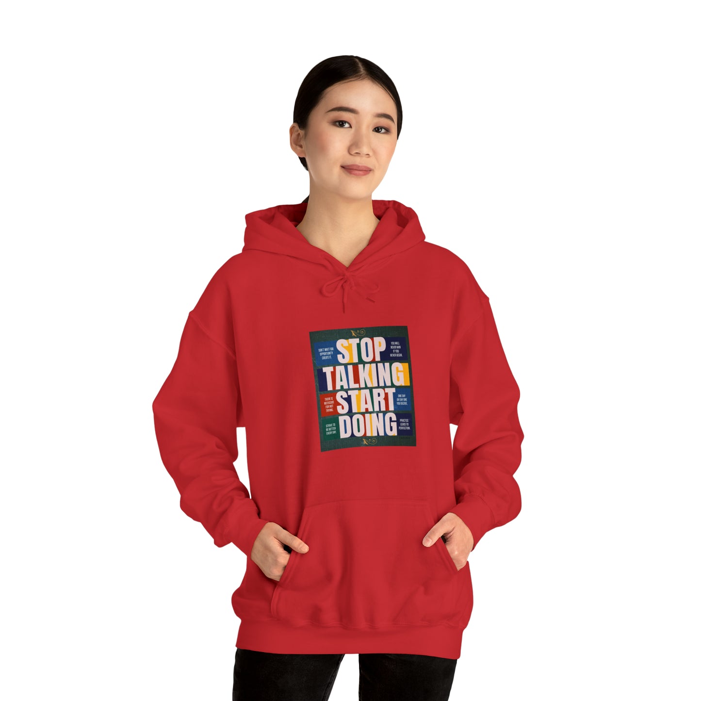 The Stop Talking Start Doing Unisex Heavy Blend™ Hooded Sweatshirt