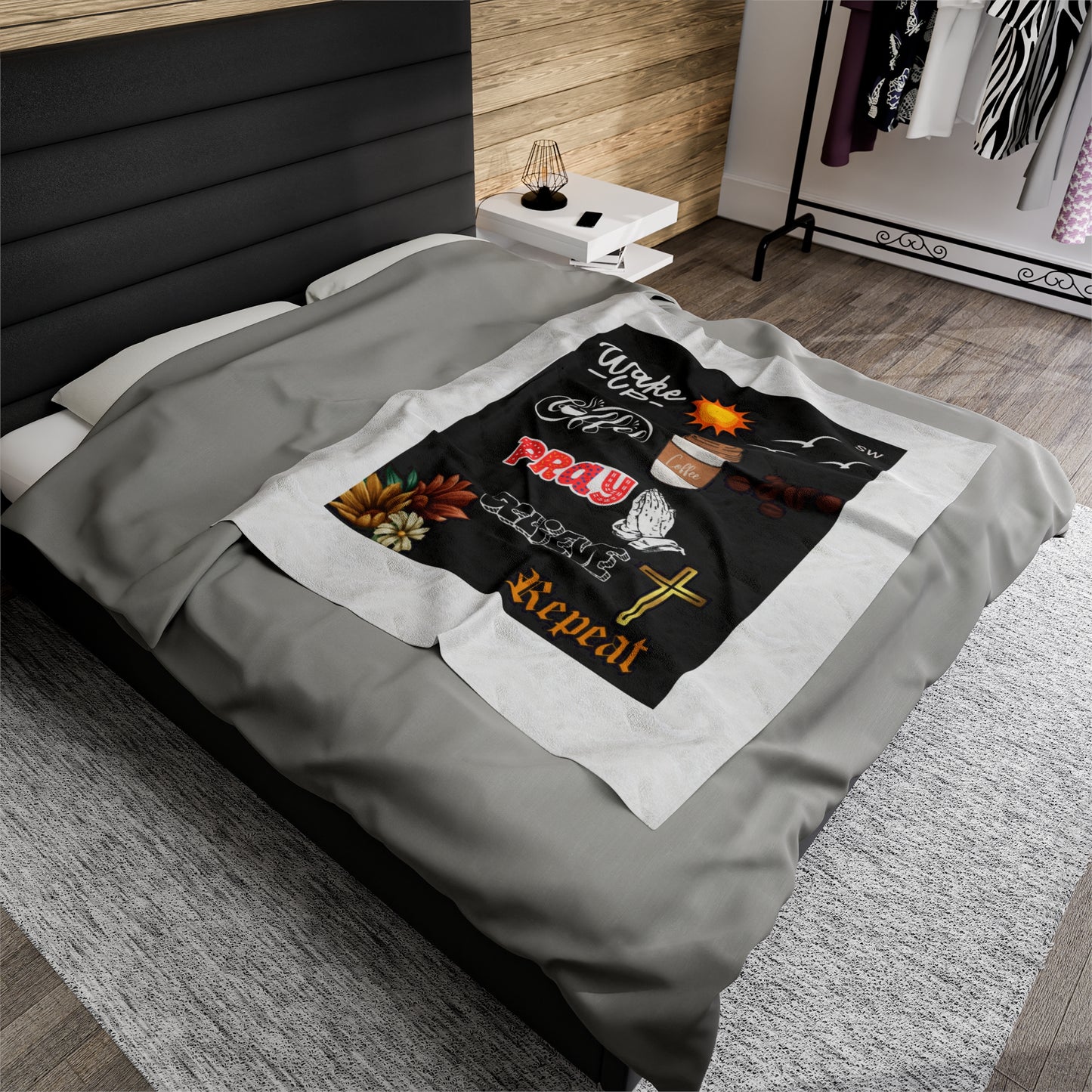 Wake Up Velveteen Plush Blanket