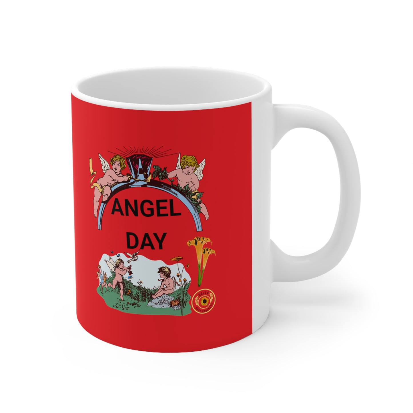 ANGEL Ceramic Unique Red Coffee Mug