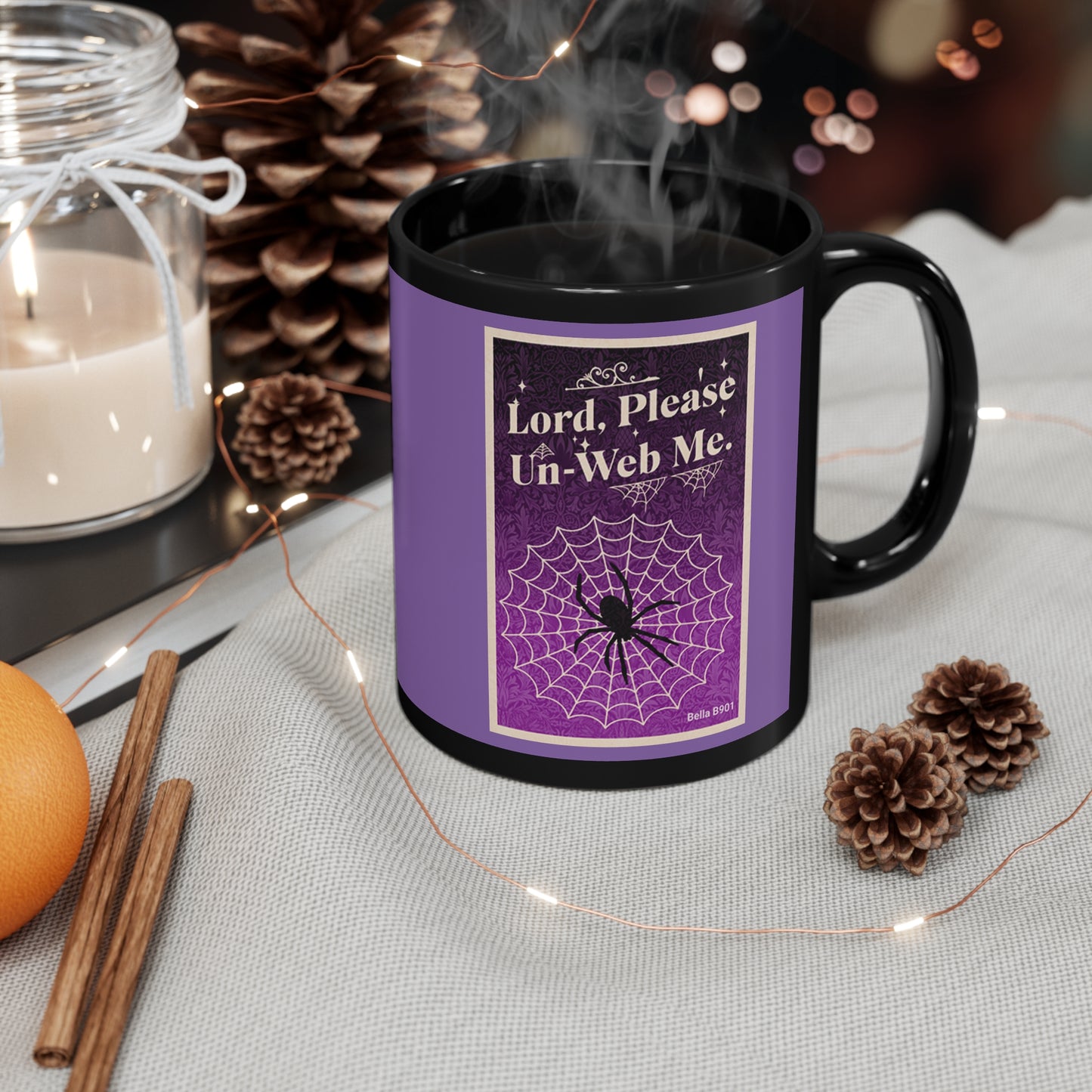 Lord, Please Un-Web Me 11oz Black Mug