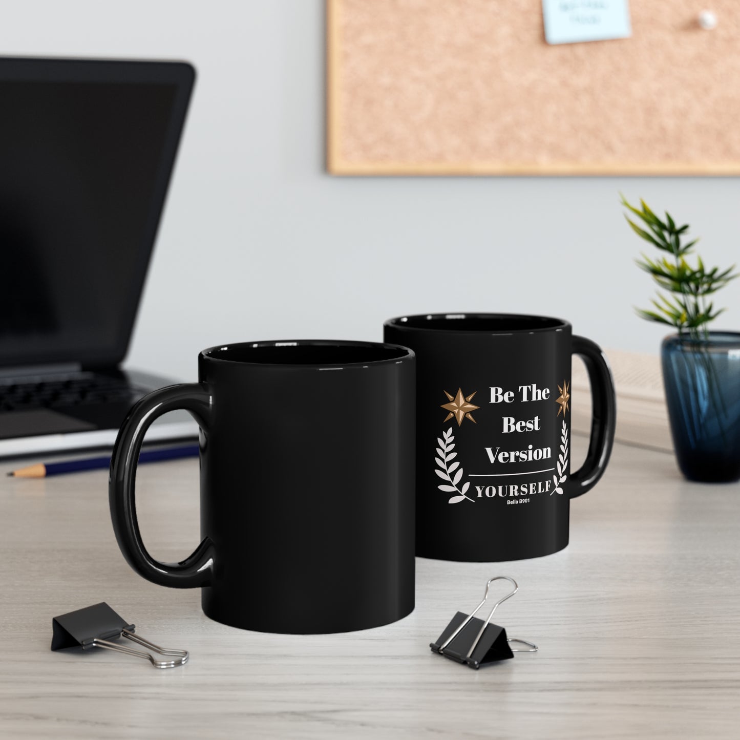 Be The Best Version Ceramic Unique Coffee Mug-  Black.