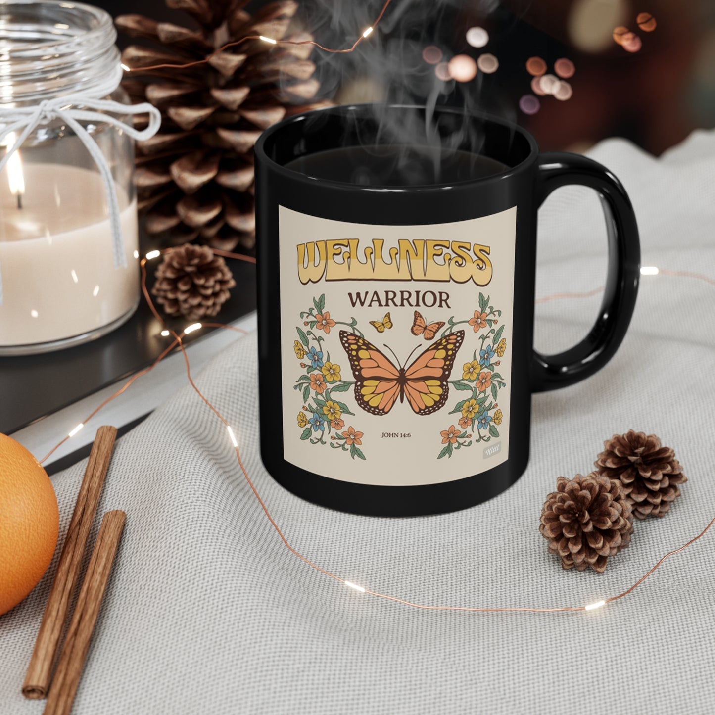 Wellness Warrior Ceramic Unique Black Coffee Mug