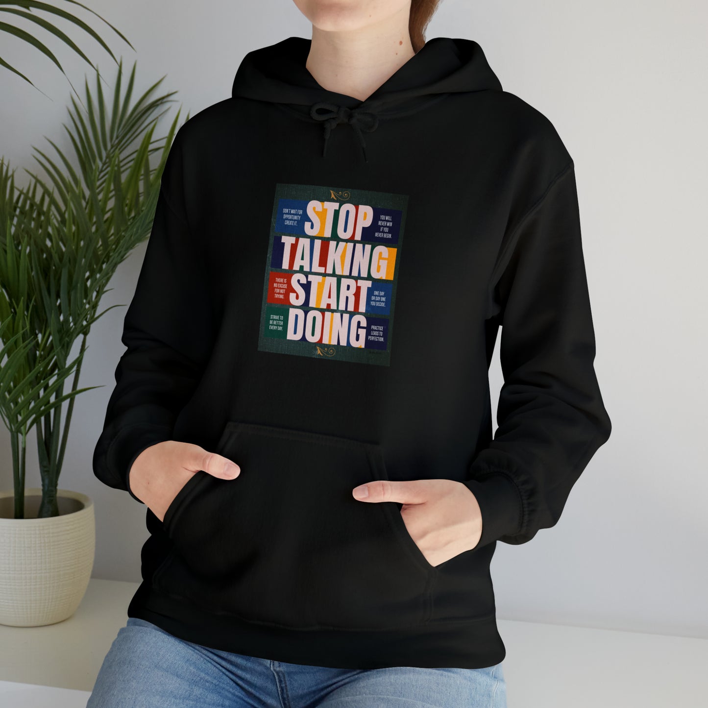 The Stop Talking Start Doing Unisex Heavy Blend™ Hooded Sweatshirt