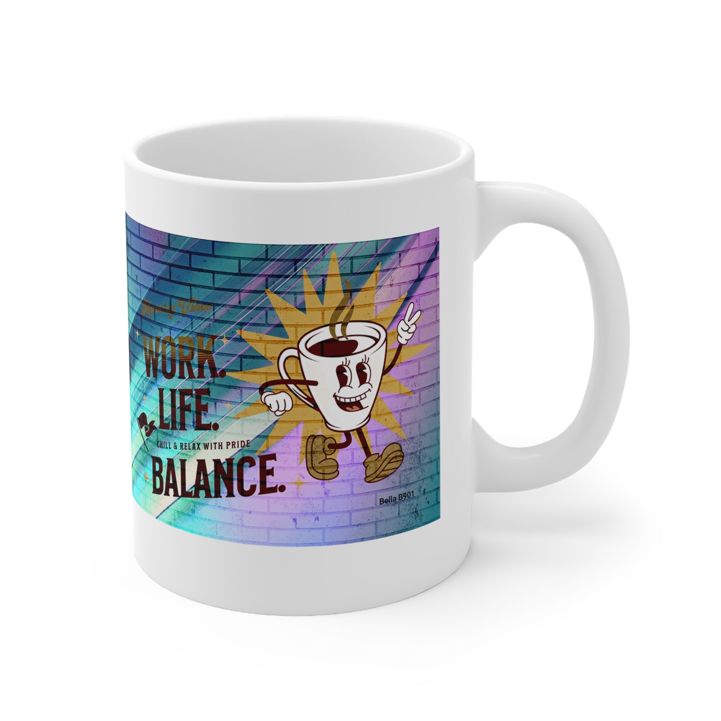 Work. Life. Balance. Ceramic Unique Coffee Mug 11oz