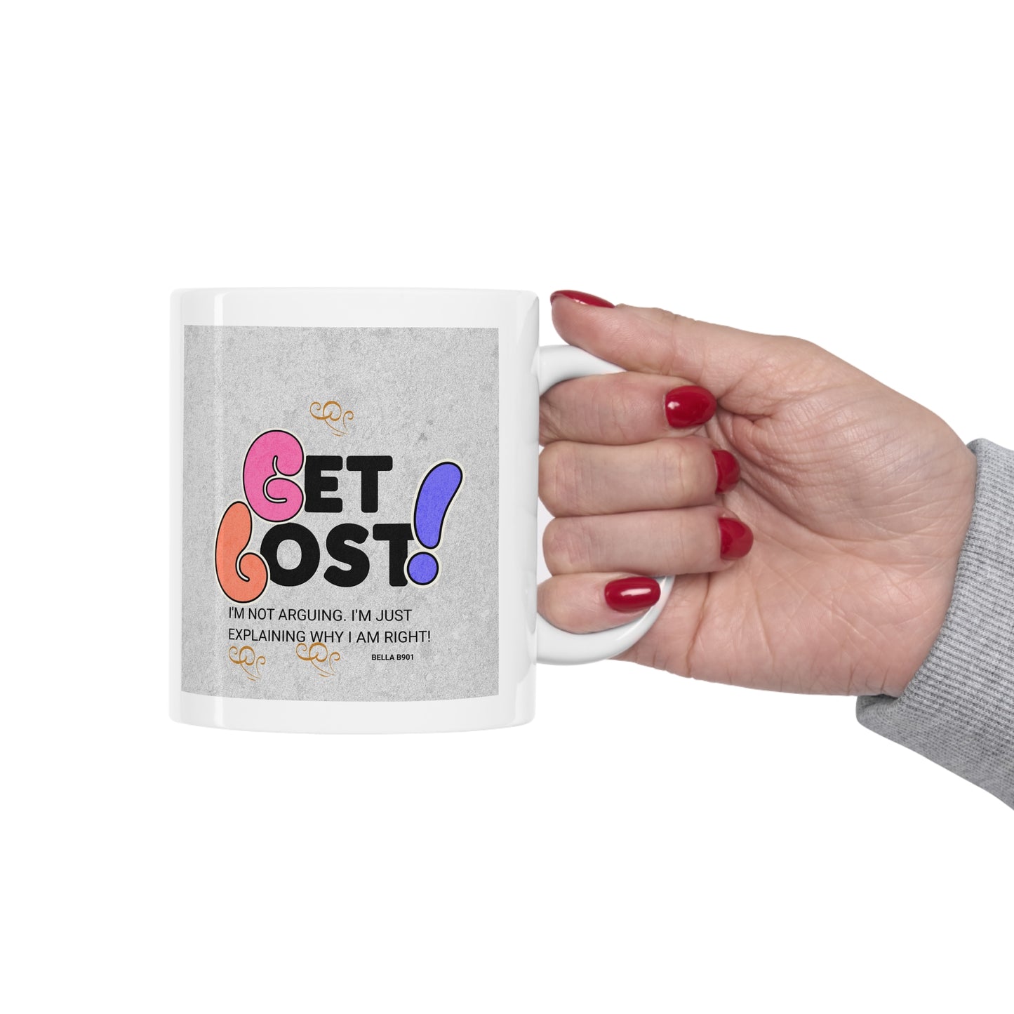 GET LOST Unique Ceramic White Coffee Mug