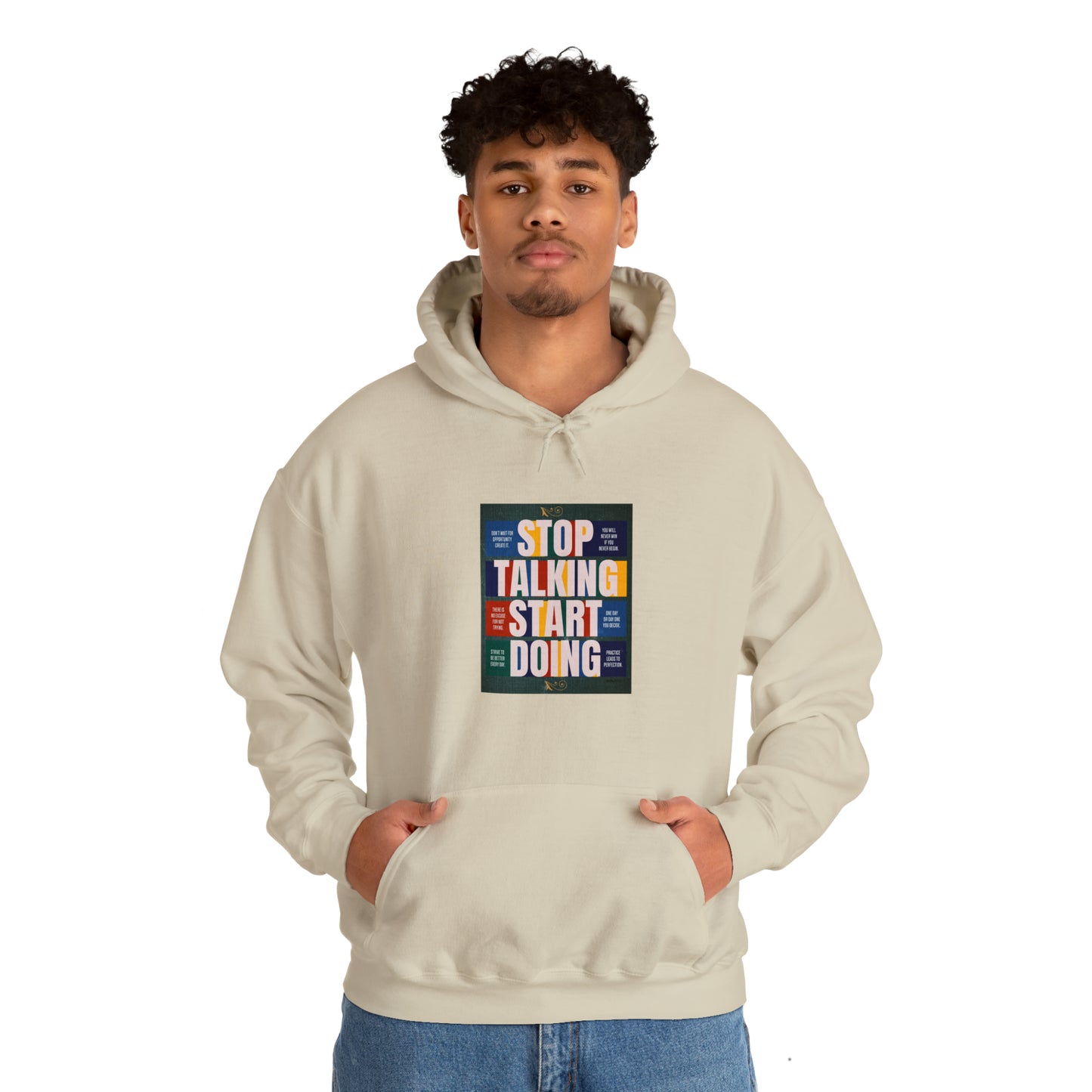 The Stop Talking Start Doing Unisex Heavy Blend™ Hooded Sweatshirt