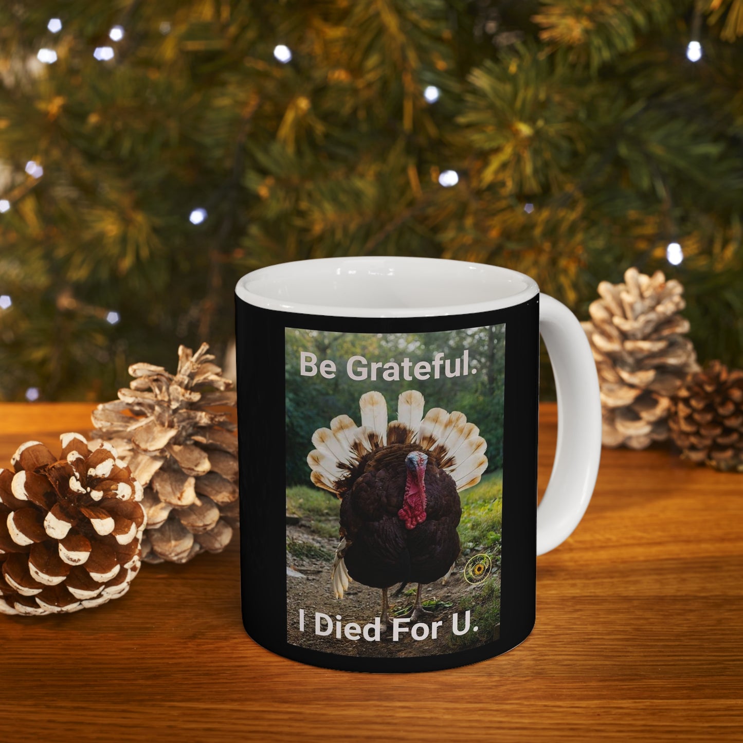 Be Grateful Unique Ceramic White/Black Coffee Mug