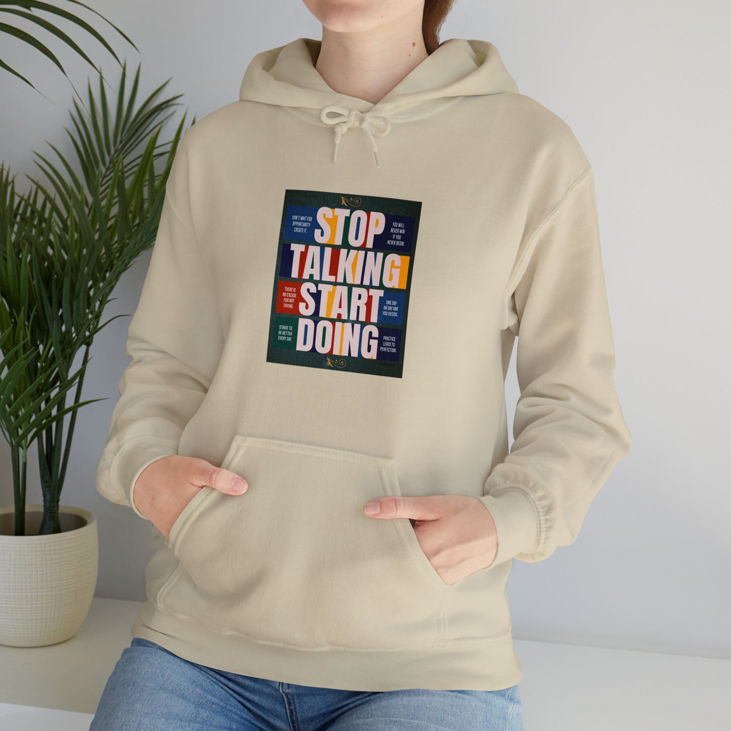 The Stop Talking Start Doing Unisex Heavy Blend™ Hooded Sweatshirt