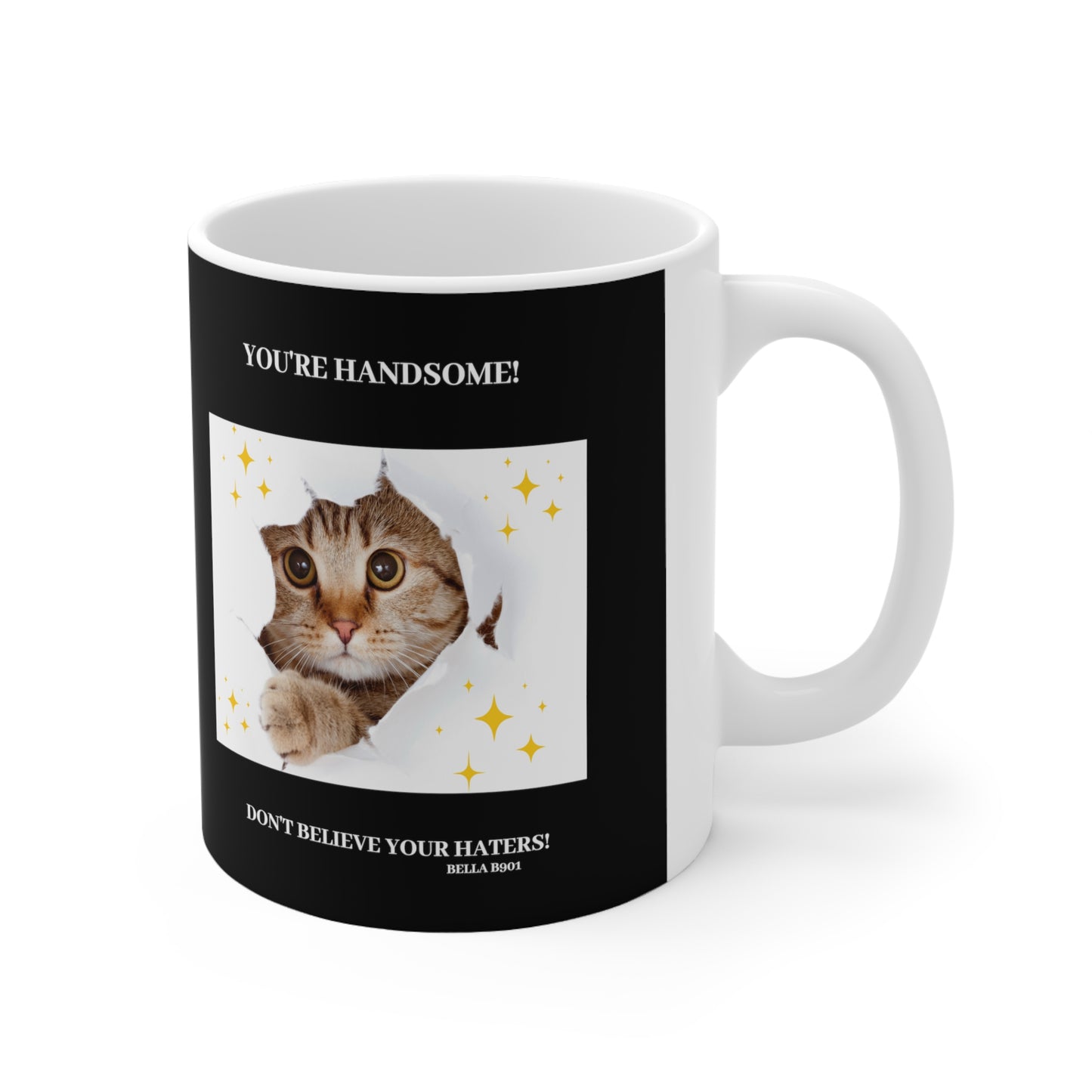 You’re Handsome Ceramic Unique Black Mug 11oz