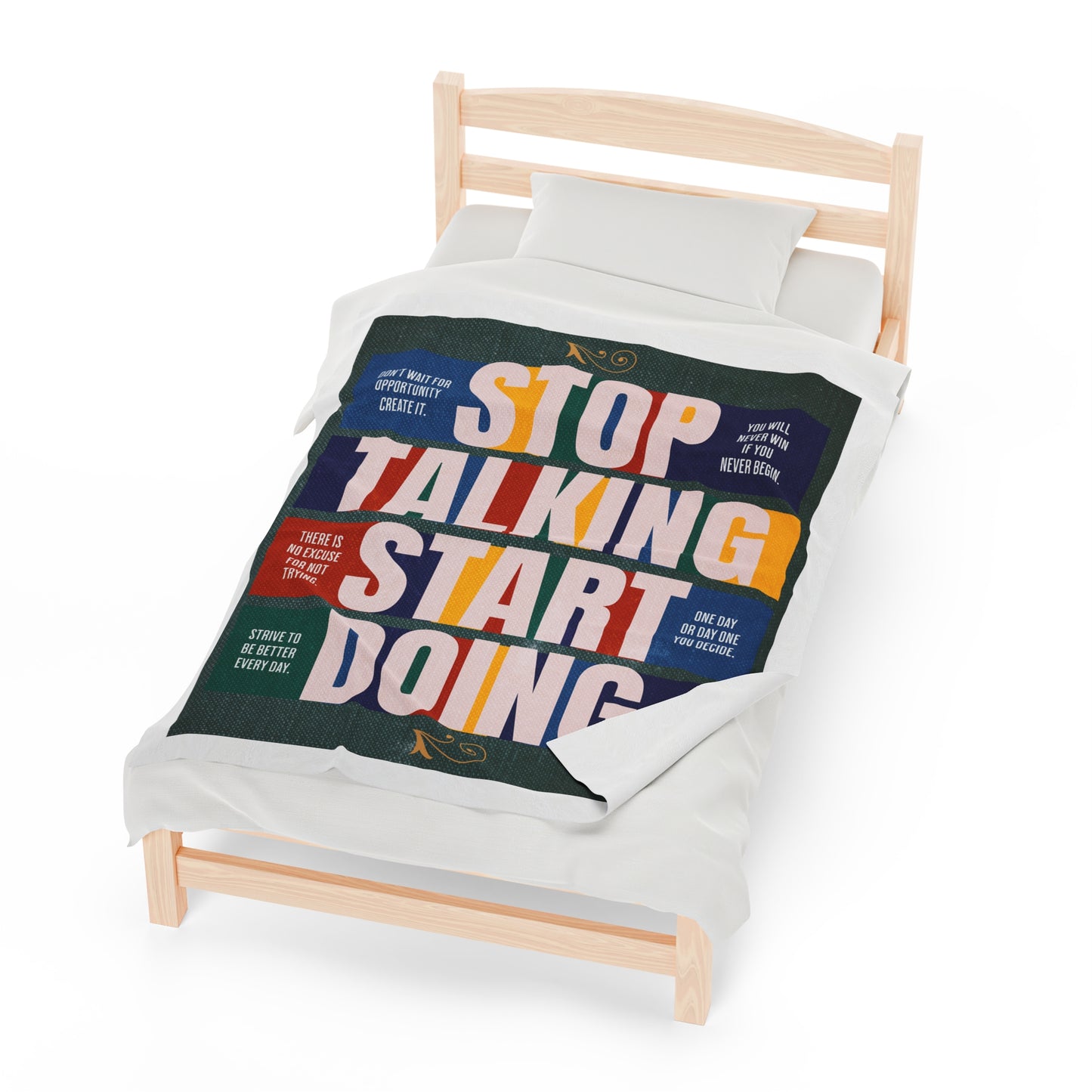 Stop Talking Velveteen Plush Blanket