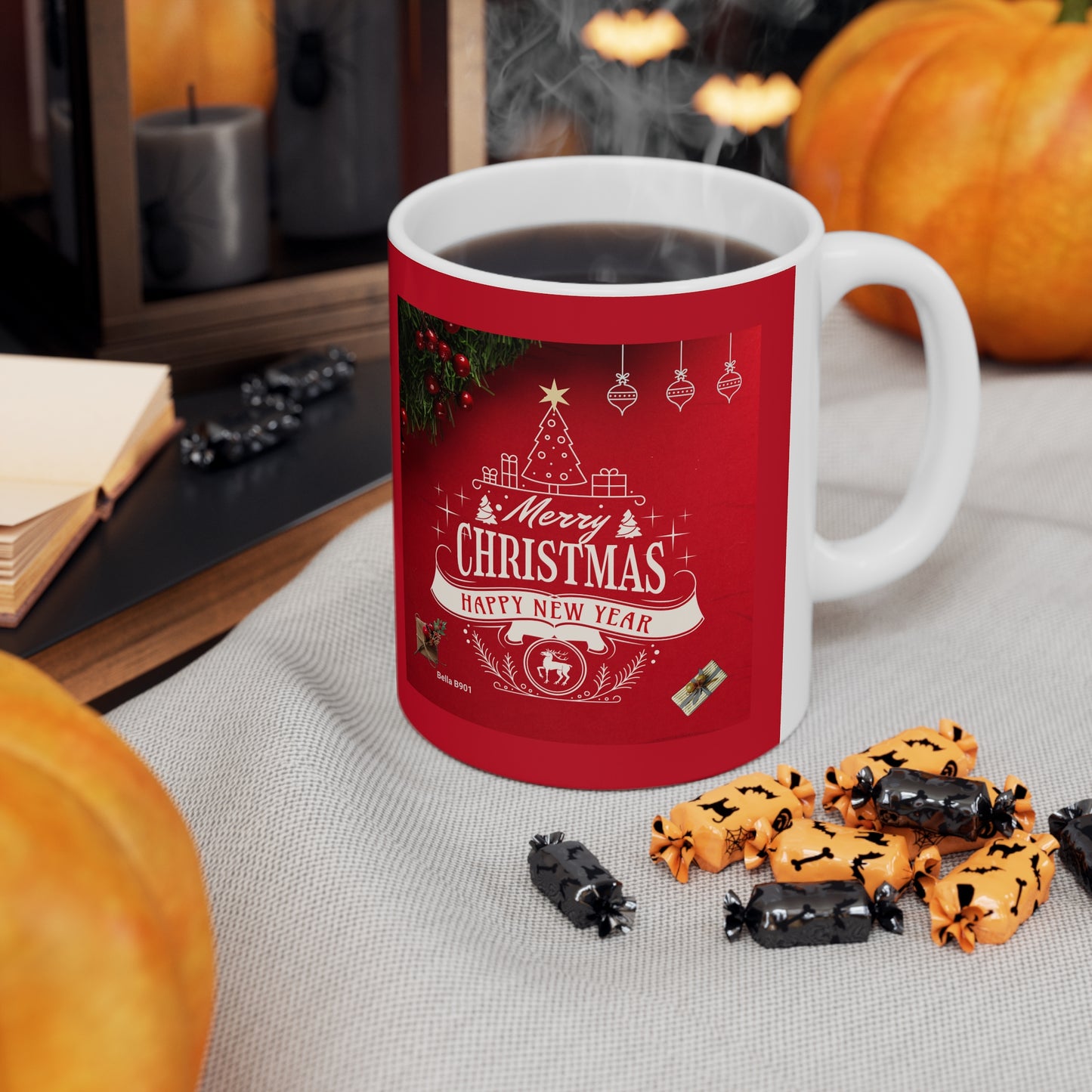 Merry Christmas Ceramic Unique Coffee Mug 11oz