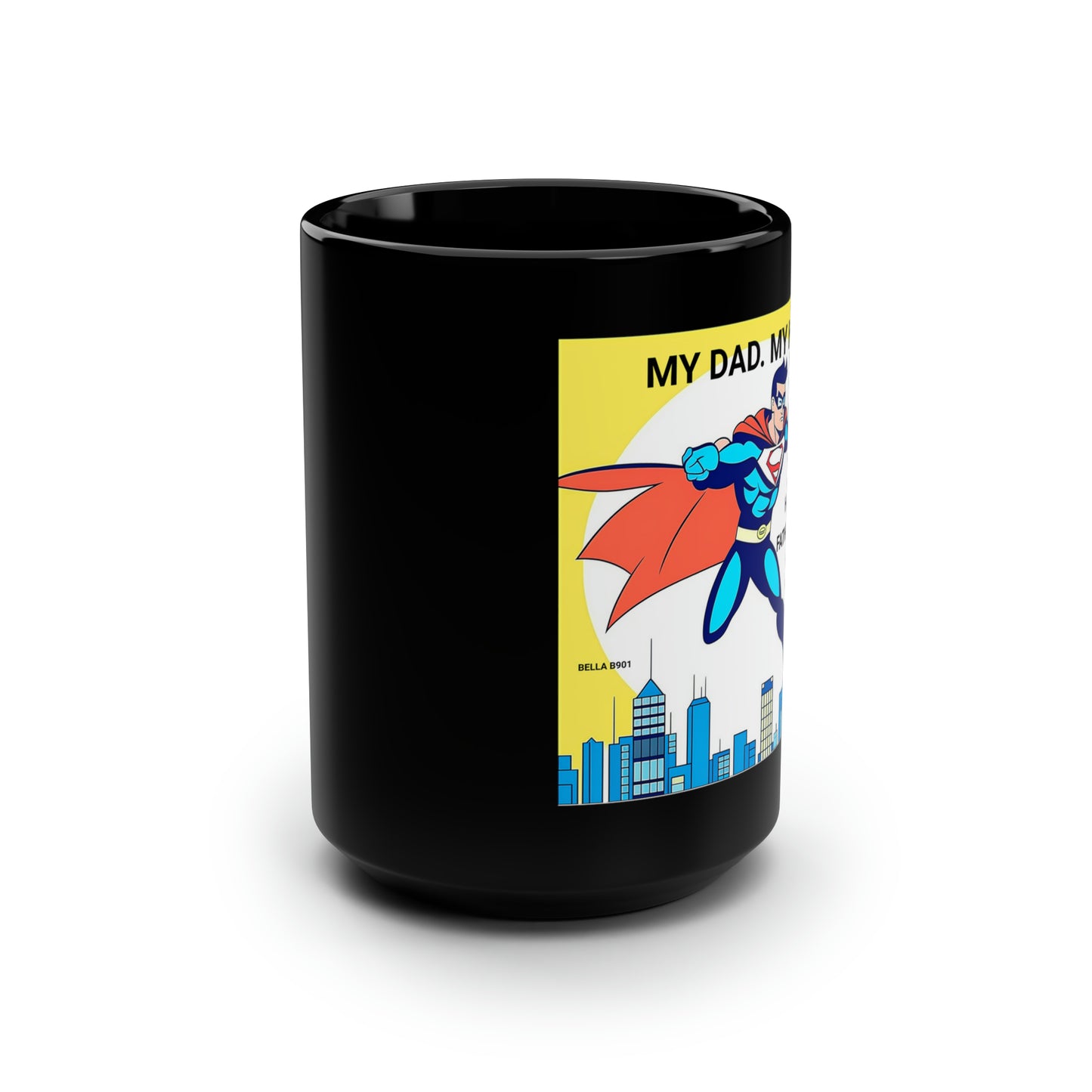 Father's Day Black Mug, 15oz