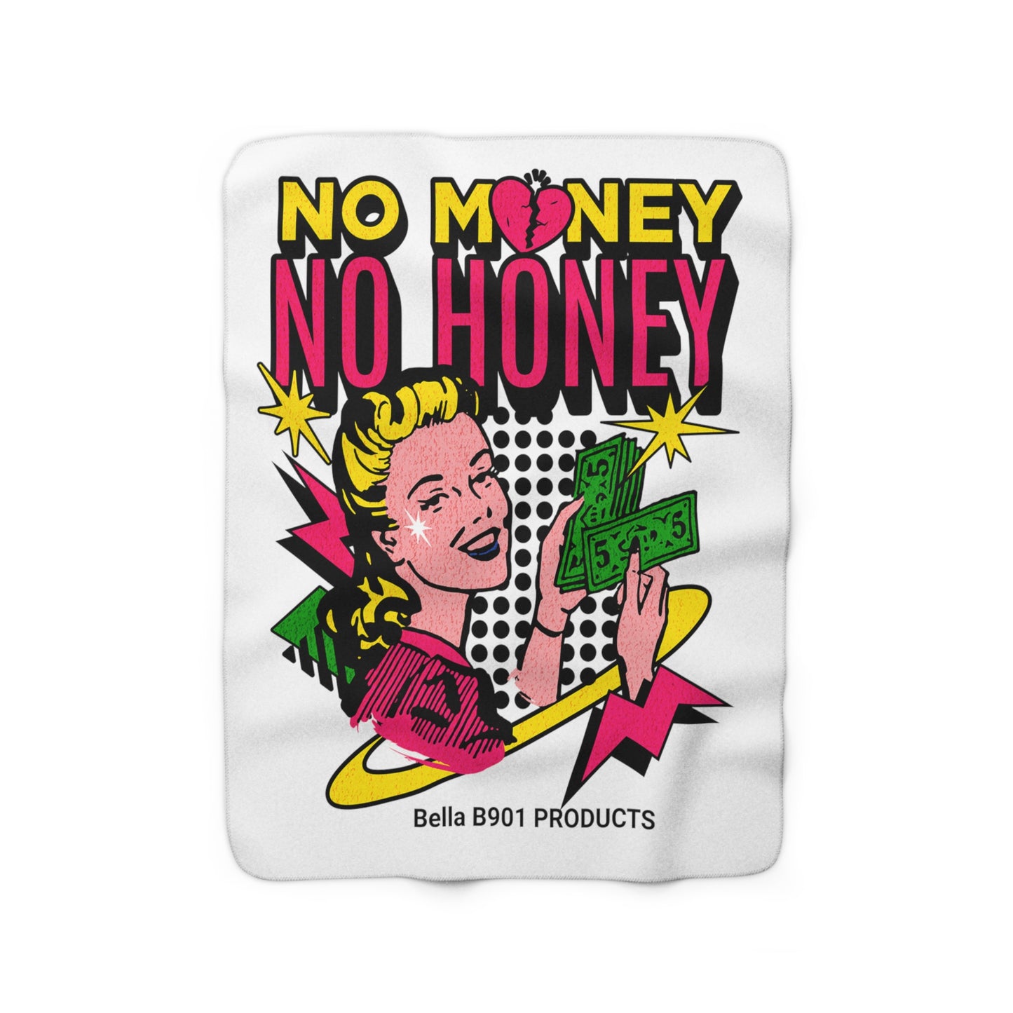 No Money No Honey Sherpa Fleece Blanket