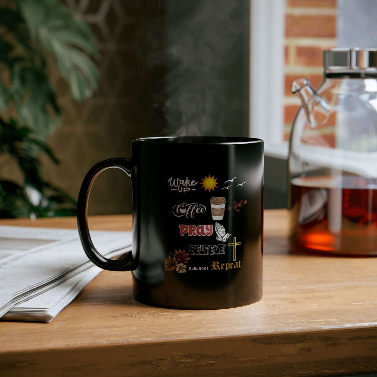 The Wake Up 11oz Black Mug