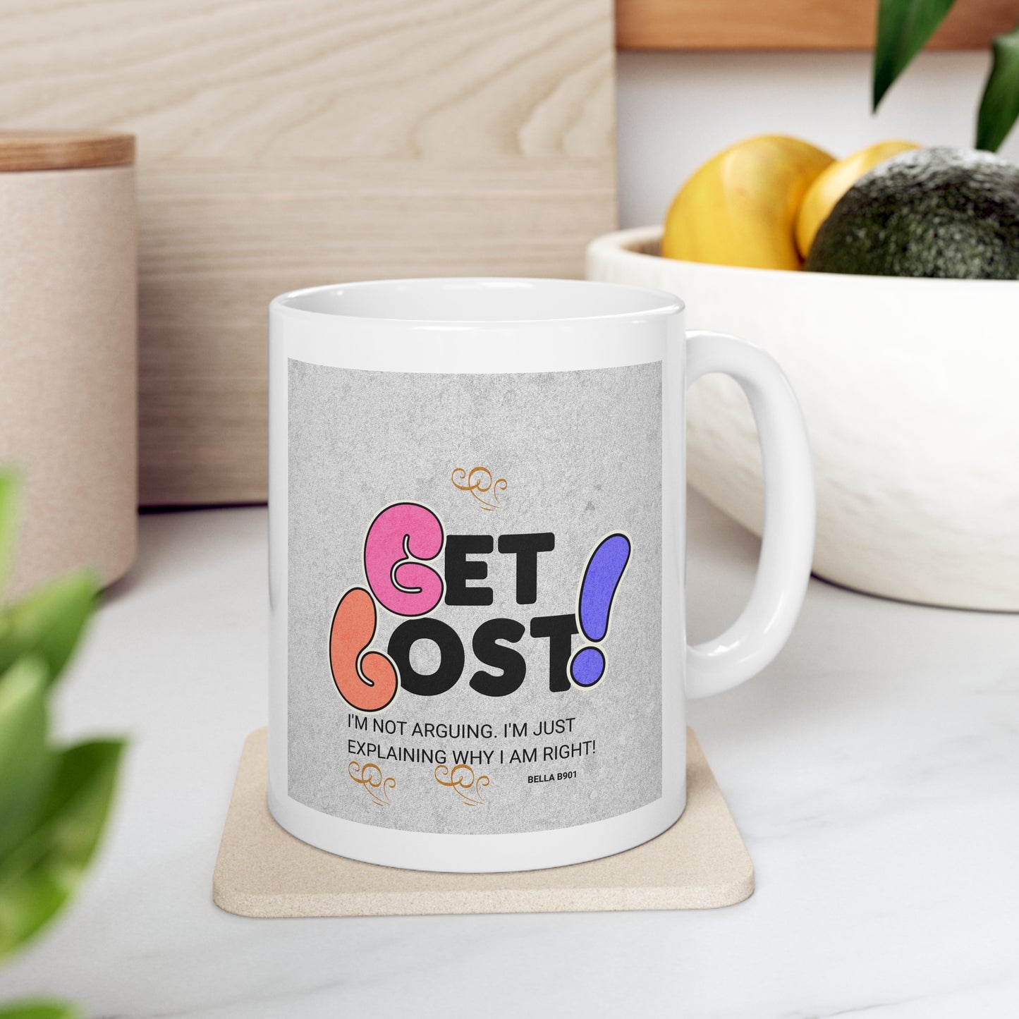 GET LOST Unique Ceramic White Coffee Mug