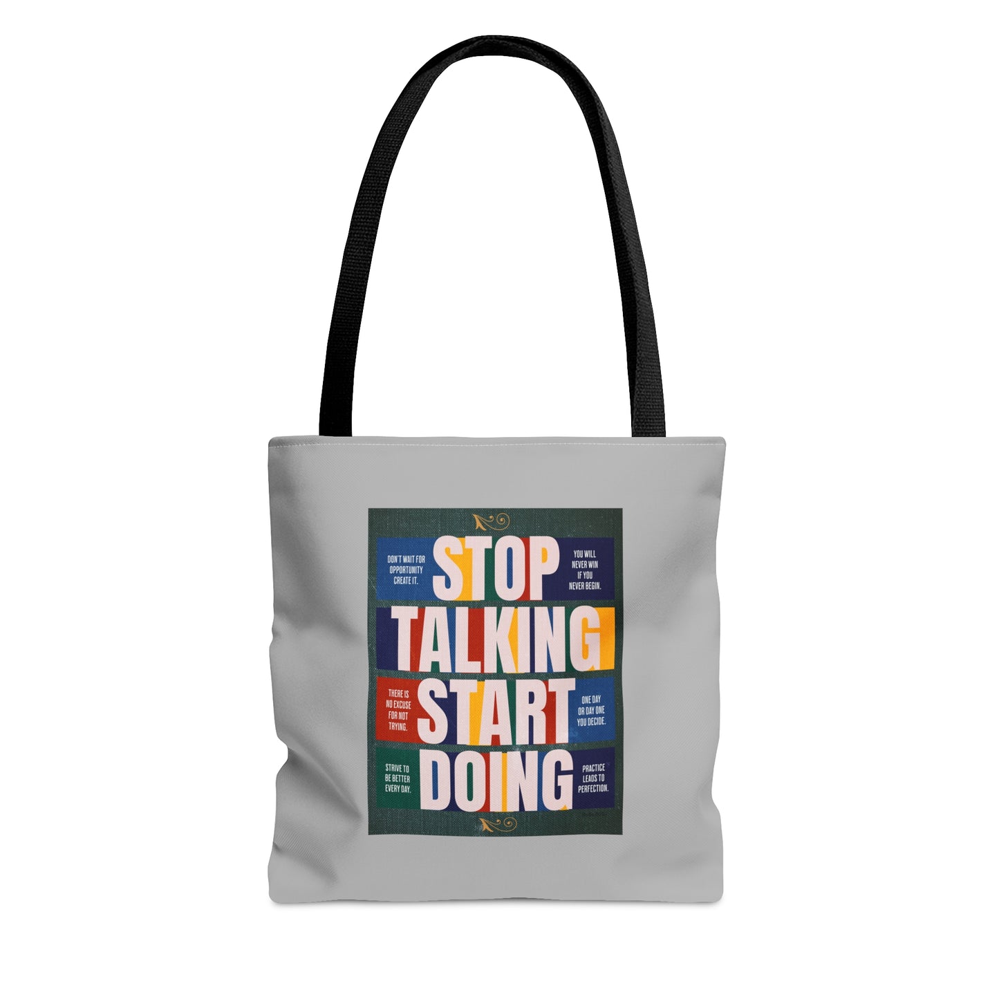 Stop Talking Start Doing Tote Bag (AOP)