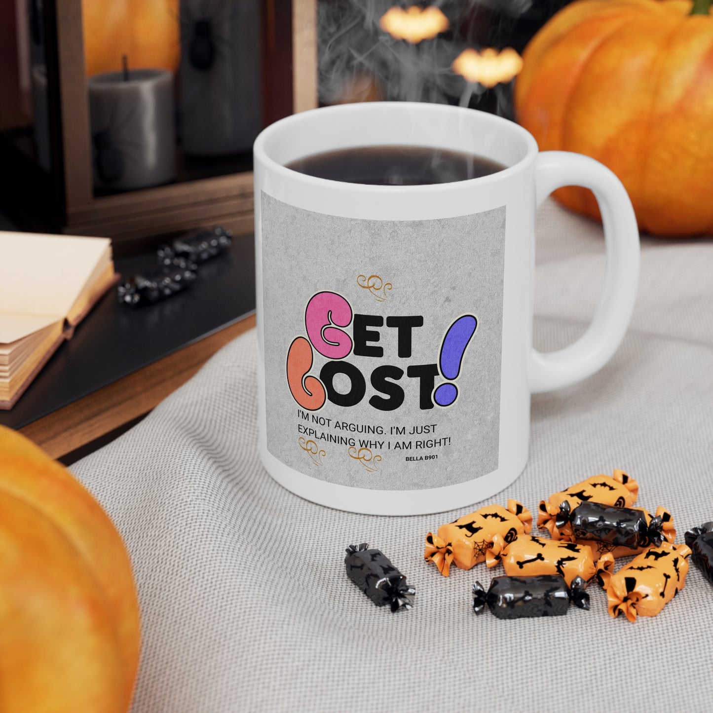 GET LOST Unique Ceramic White Coffee Mug