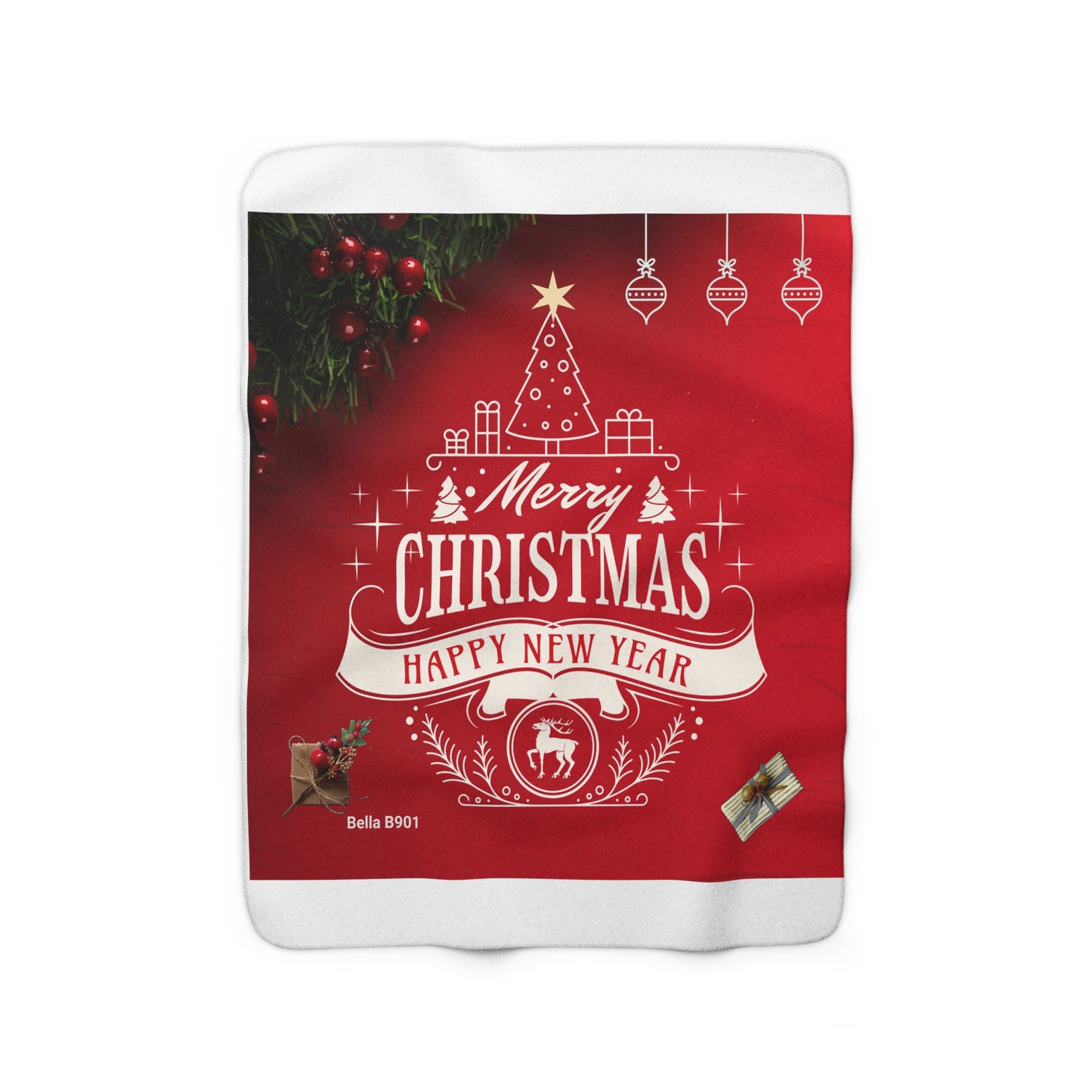 Merry Christmas Sherpa Fleece Blanket