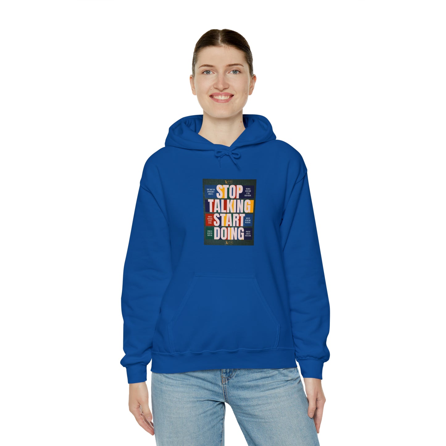 The Stop Talking Start Doing Unisex Heavy Blend™ Hooded Sweatshirt