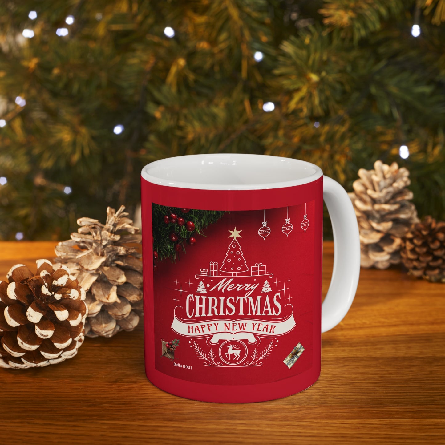 Merry Christmas Ceramic Unique Coffee Mug 11oz