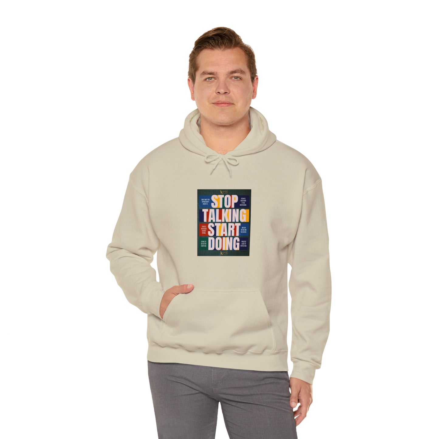 The Stop Talking Start Doing Unisex Heavy Blend™ Hooded Sweatshirt