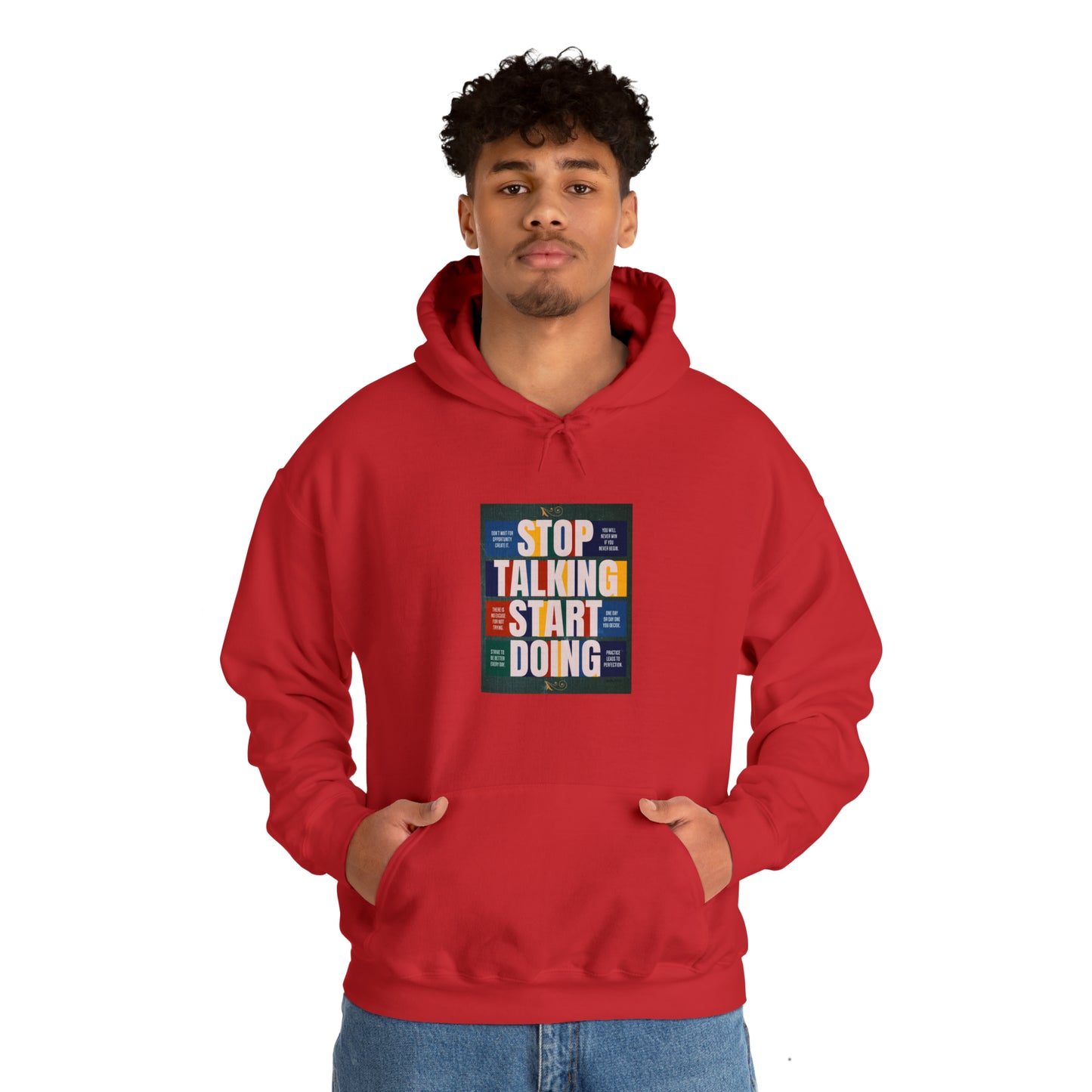 The Stop Talking Start Doing Unisex Heavy Blend™ Hooded Sweatshirt