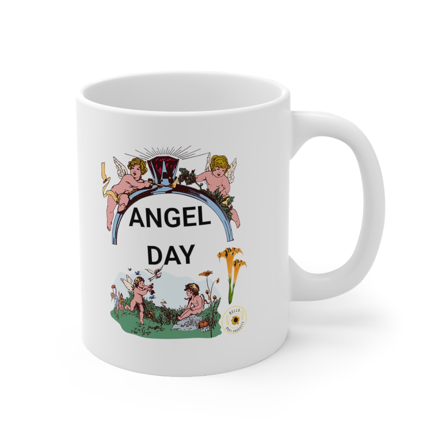 ANGEL Ceramic Unique White Coffee Mug