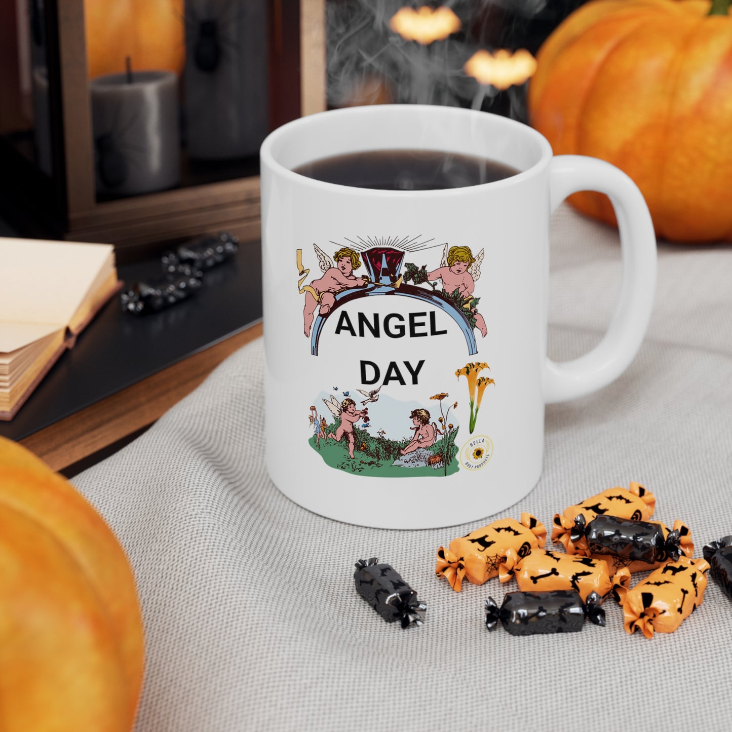 ANGEL Ceramic Unique White Coffee Mug