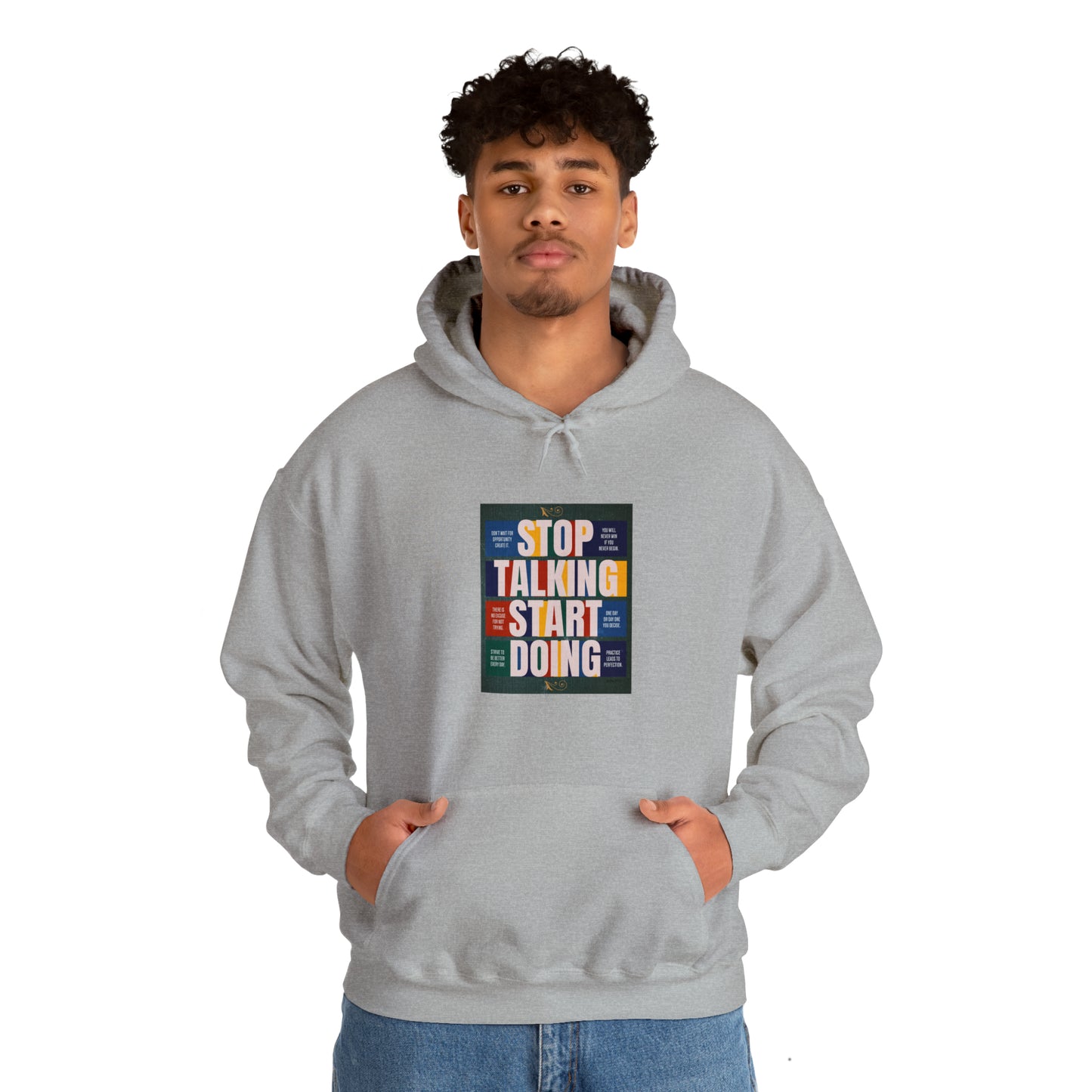 The Stop Talking Start Doing Unisex Heavy Blend™ Hooded Sweatshirt