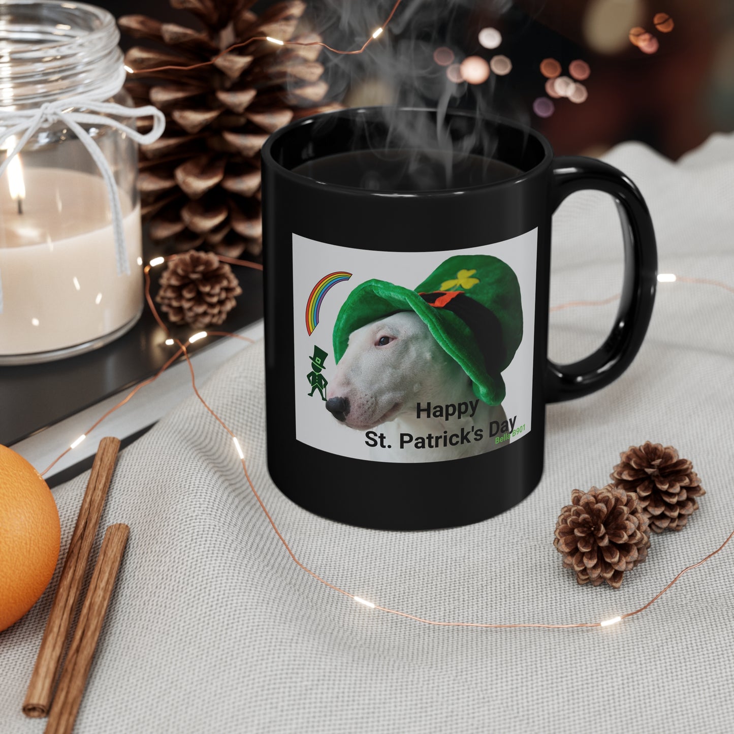 St. Patrick Ceramic Unique Coffee Mug - Black.