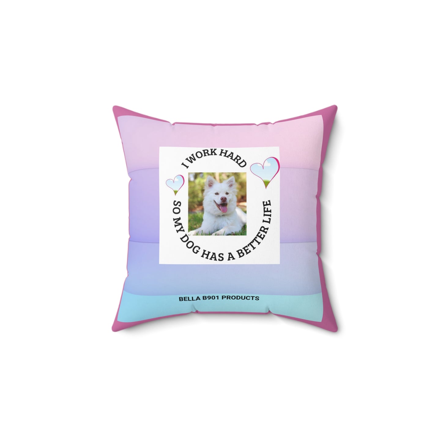 I Work Hard Spun Polyester Square Pillow