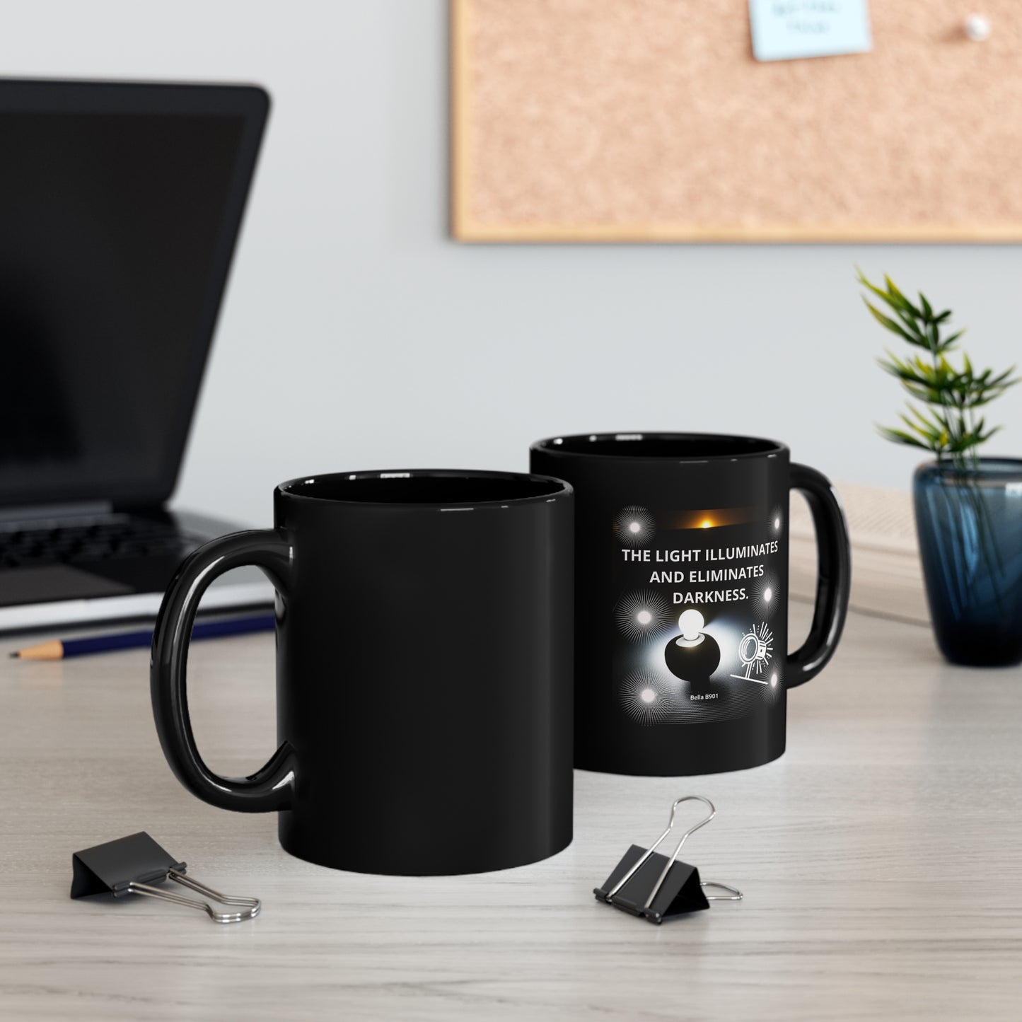 The LIGHT Ceramic Black Unique Coffee Mug