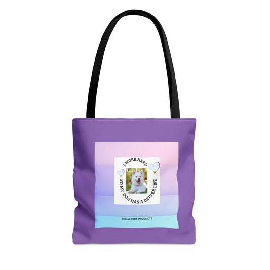 I Work Hard Tote Bag (AOP)