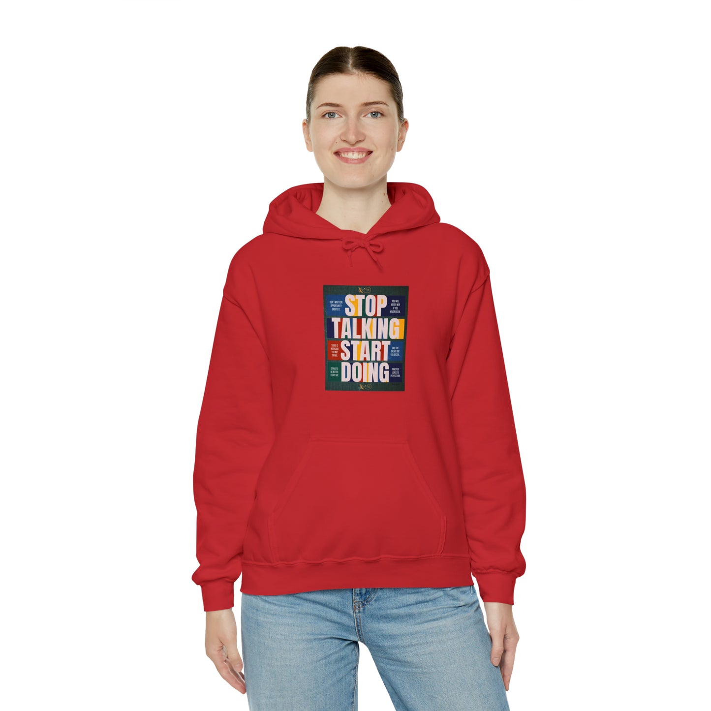 The Stop Talking Start Doing Unisex Heavy Blend™ Hooded Sweatshirt