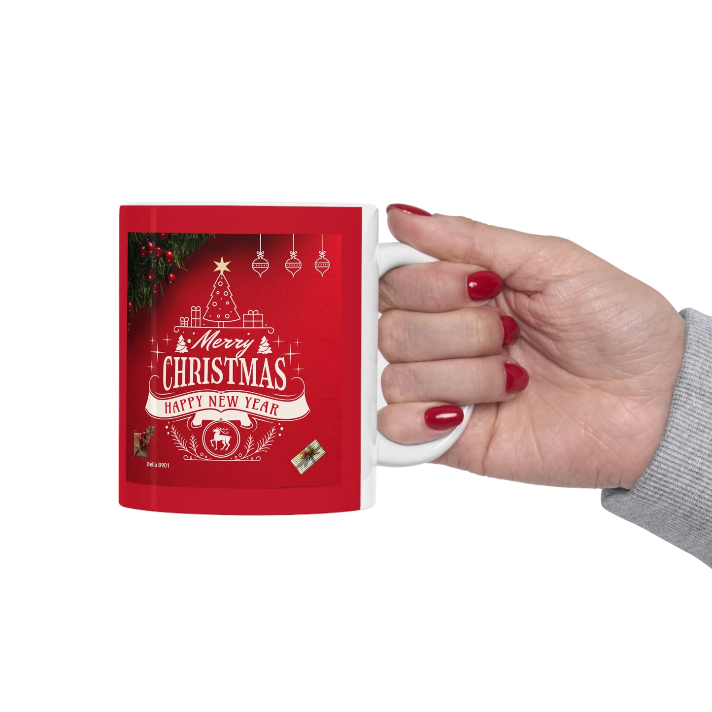 Merry Christmas Ceramic Unique Coffee Mug 11oz