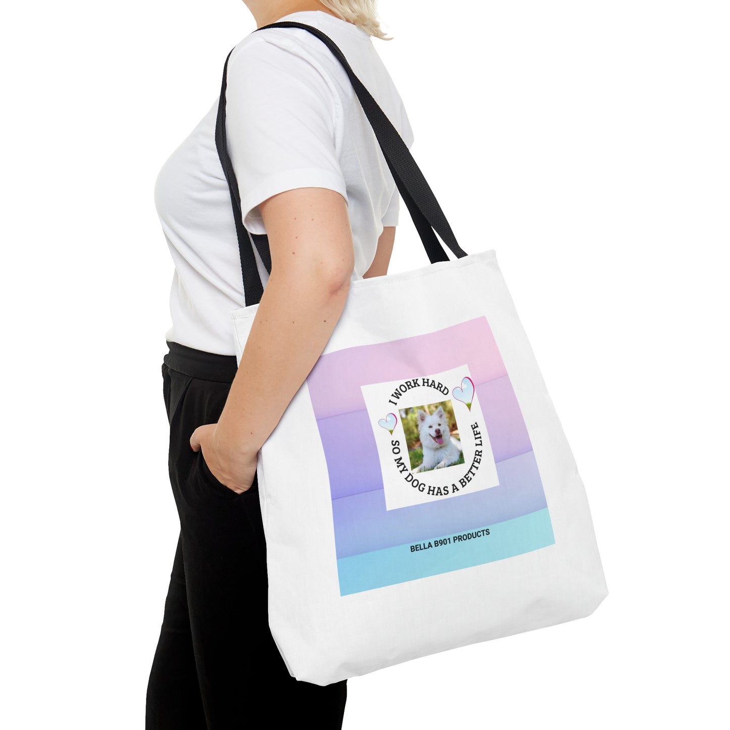 I Work Hard Tote Bag (AOP)