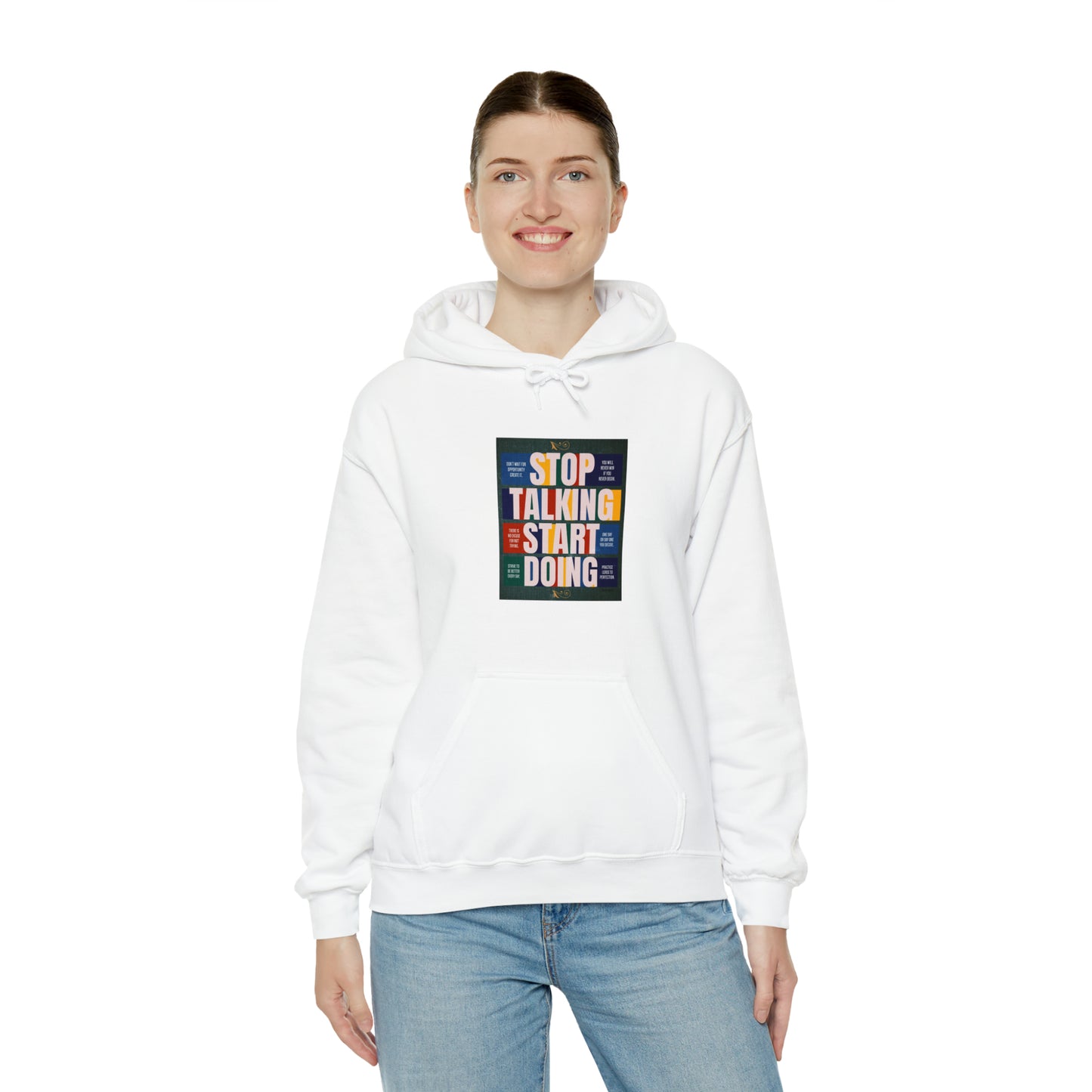 The Stop Talking Start Doing Unisex Heavy Blend™ Hooded Sweatshirt