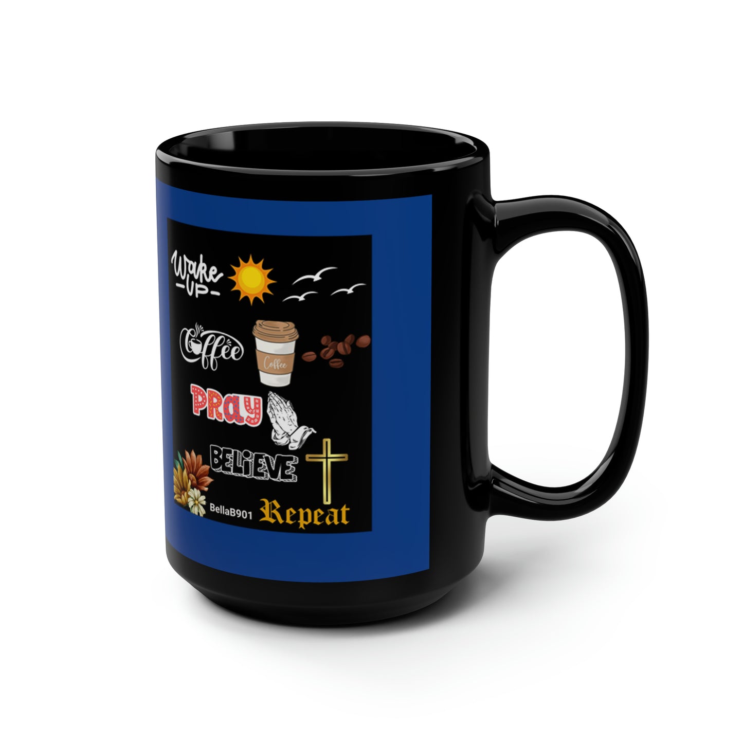 The Wake Up Black Mug, 15oz