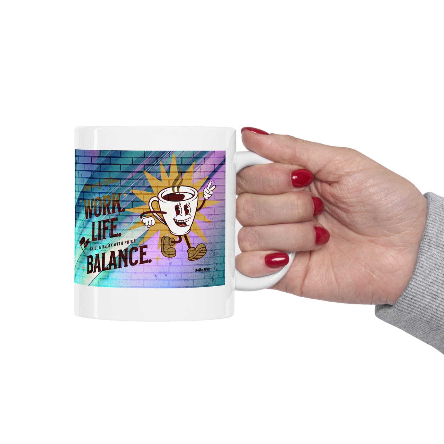 Work. Life. Balance. Ceramic Unique Coffee Mug 11oz