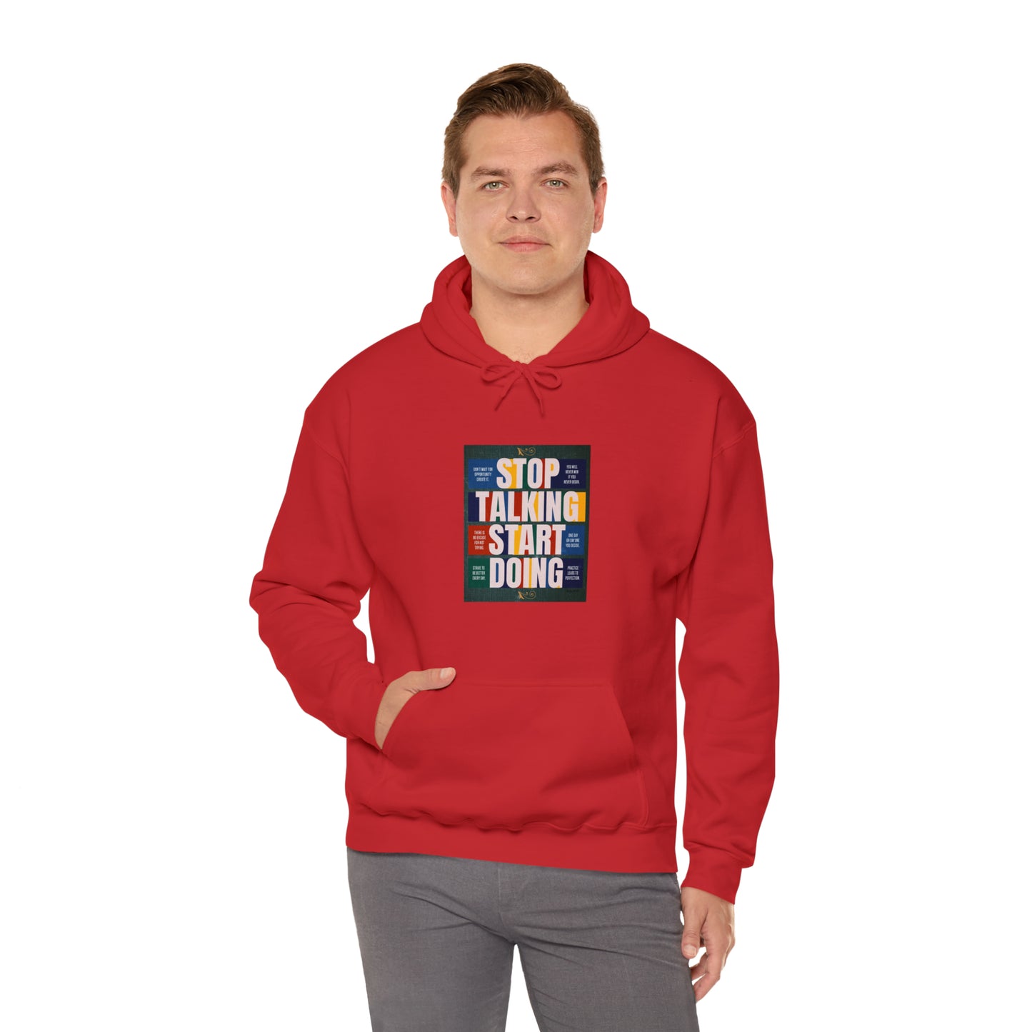 The Stop Talking Start Doing Unisex Heavy Blend™ Hooded Sweatshirt