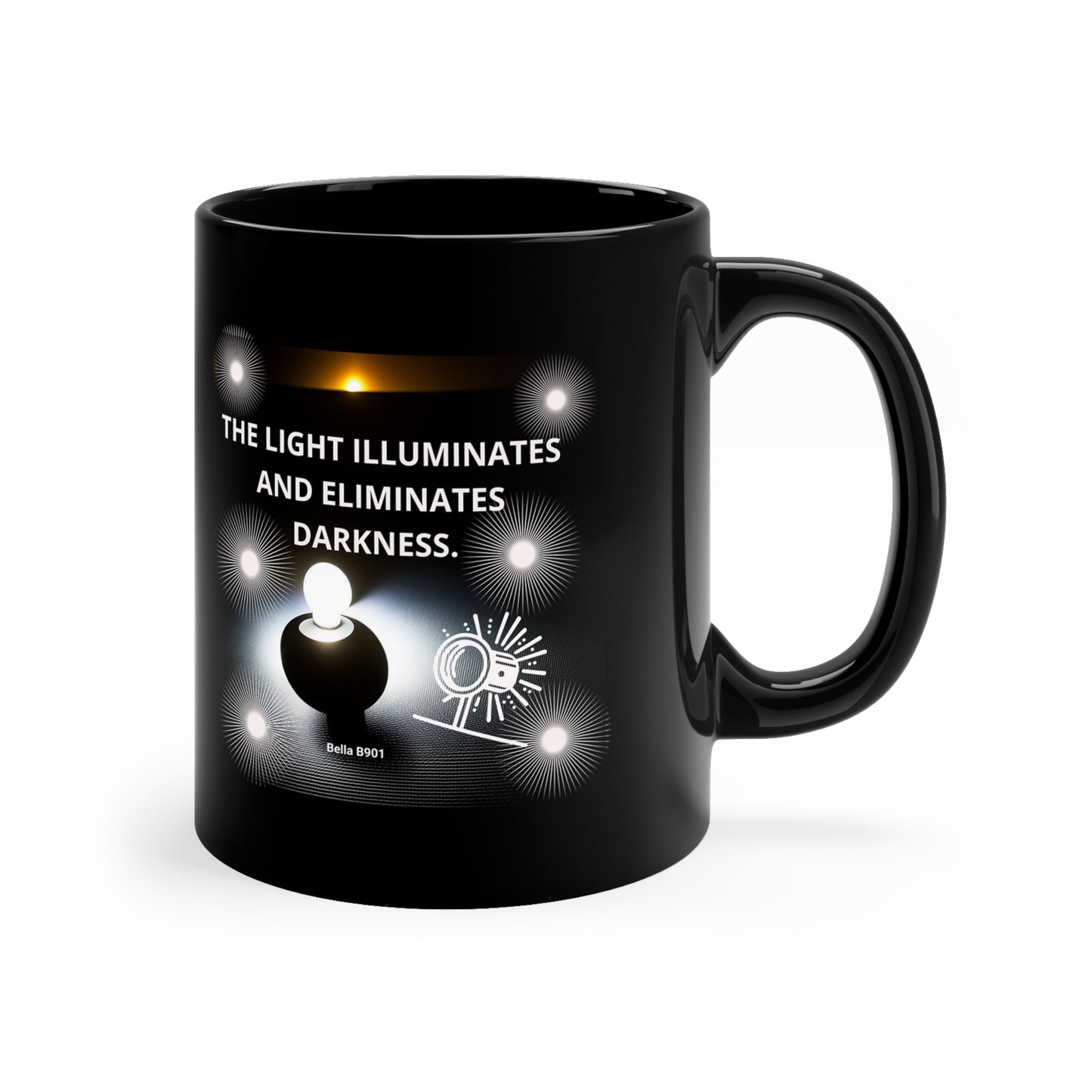 The LIGHT Ceramic Black Unique Coffee Mug