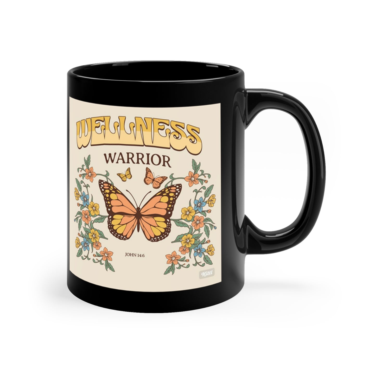 Wellness Warrior Ceramic Unique Black Coffee Mug