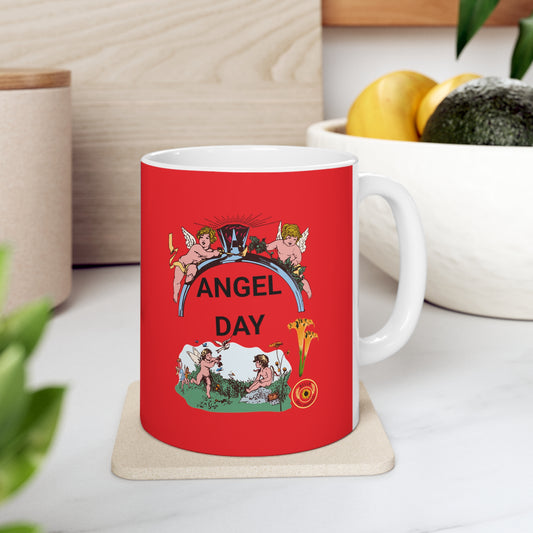 ANGEL Ceramic Unique Red Coffee Mug