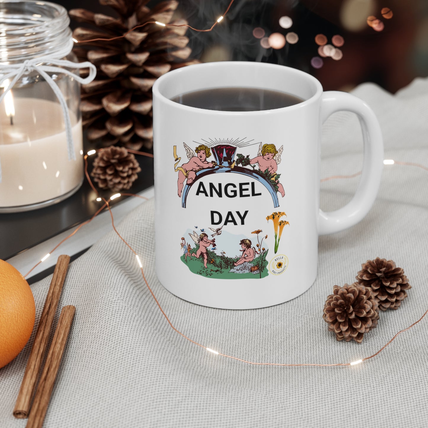 ANGEL Ceramic Unique White Coffee Mug