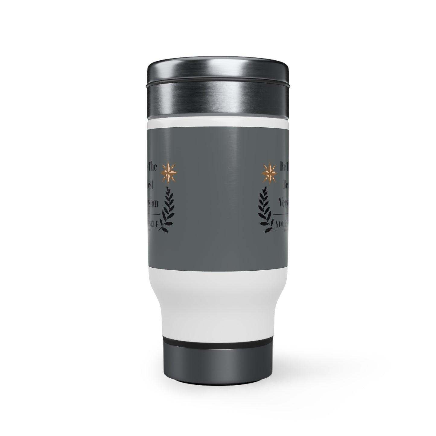 The Best Version Yourself Stainless Steel Travel Mug with Handle, 14oz