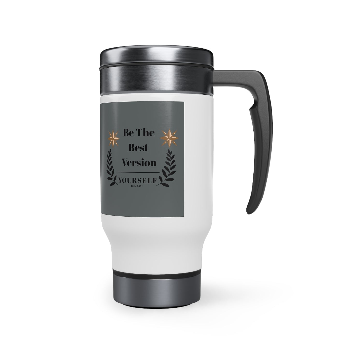 The Best Version Yourself Stainless Steel Travel Mug with Handle, 14oz