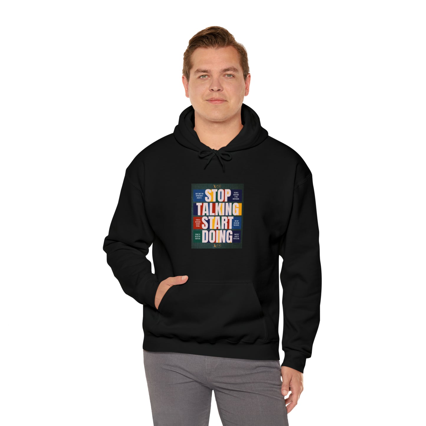 The Stop Talking Start Doing Unisex Heavy Blend™ Hooded Sweatshirt