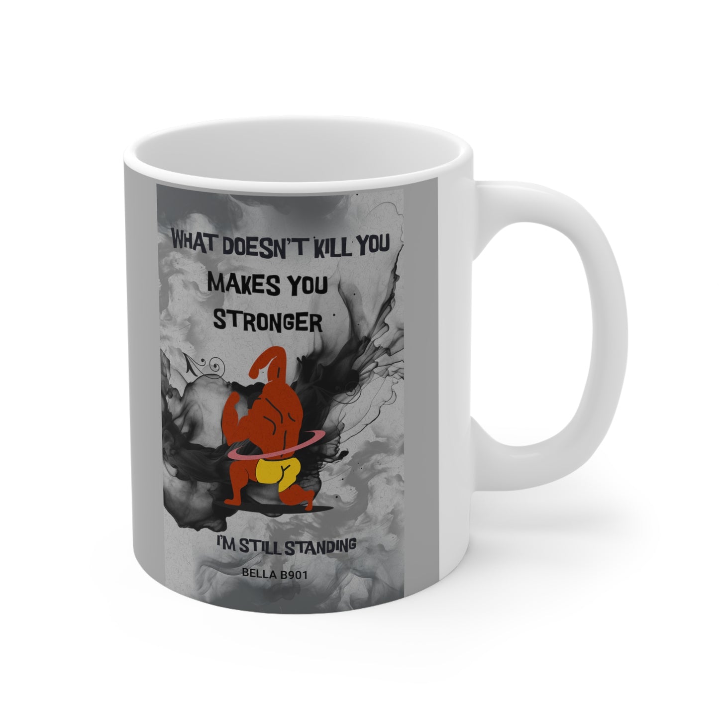 I'm Still Standing Ceramic Unique Coffee Mug ~ GREY